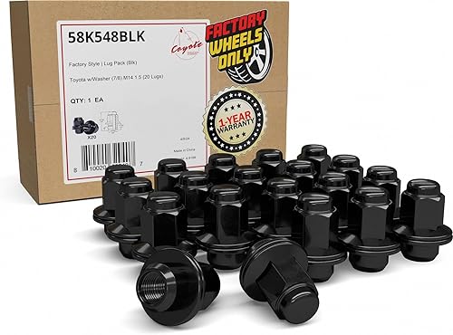 Miniatura 6 de Juego de 20 tuercas cromadas de 0.551 x 0.059in, dúplex, largas, estilo OEM, con arandela para Toyota Land Cruiser Sequoia, Tundra, Lexus LX470570