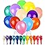 RUBFAC 120 Balloons Assorted Color 12 Inches 12 Kinds of Rainbow Latex Balloons, Multicolor Bright Balloons for Party Decorat