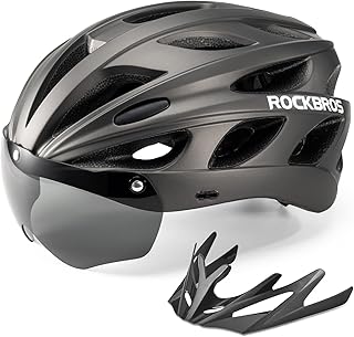 ROCKBROS Bicycle Helmet, Road Bike Helmet with Removable Visor, City Helmet, Lightweight City Helmet for Men and Women, MTB 58-61 cm/58-65 cm