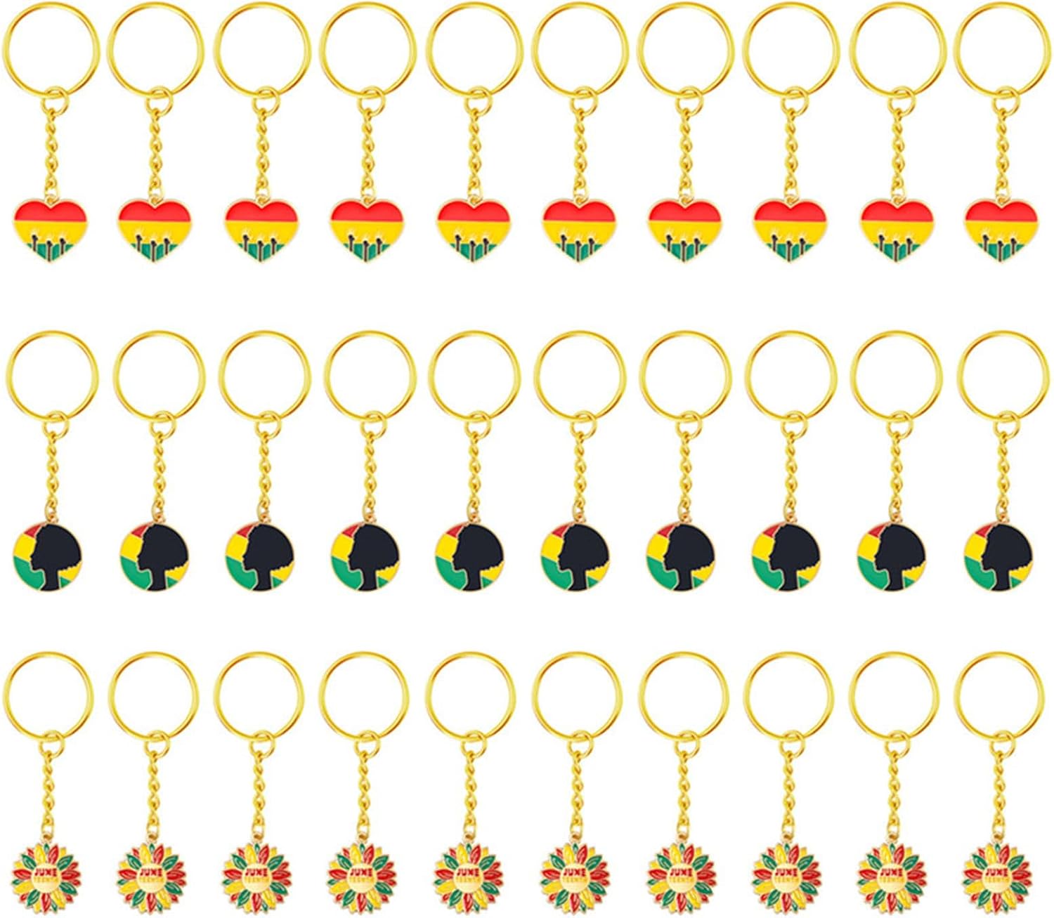 30pcs Black History Celebration Bulk Keychains Metal Cultural Heritages Gift Cultural Event Party Supplies Decorations Black History Month Keychains