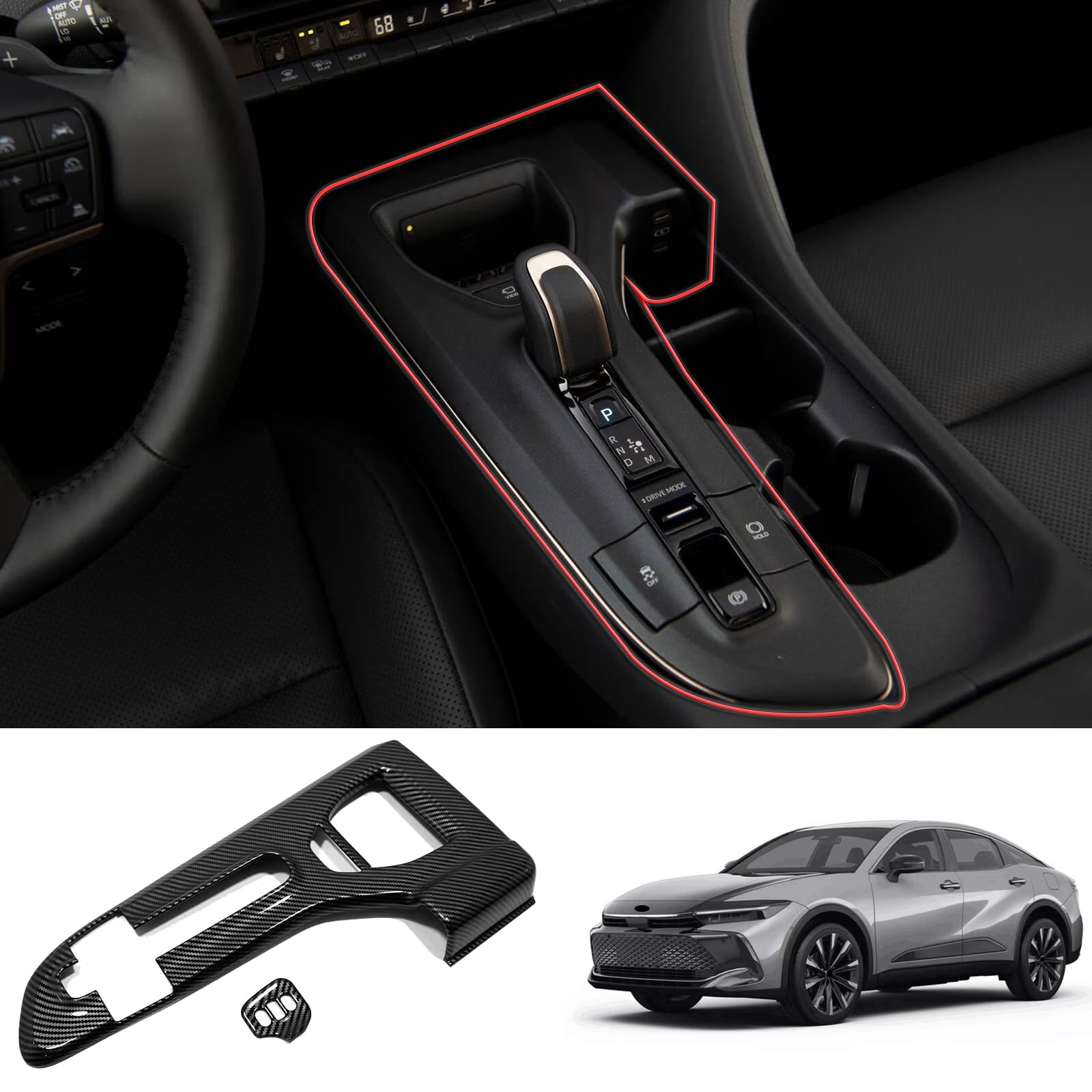 Amazon.com: Luyhok Carbon Fiber Gear Shift Control Trim Panel