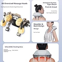 Vista 4 de Therapexa - Masajeador de cuello y hombros, masajeador de cuello y hombros con calor, masajeador inalámbrico de cuello Shiatsu para aliviar el dolor