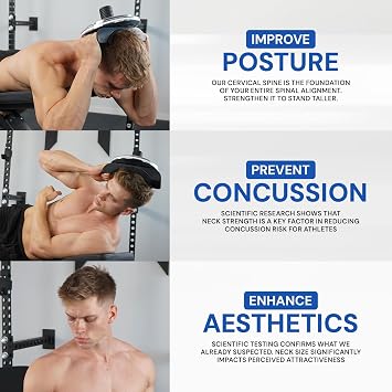 Kensui EZ-Neck PRO - Neck Strength Training Equipment, 100 lb Capacity | Compact plate-loaded design helps train front, rear and side neck strength with better control than basic harnesses