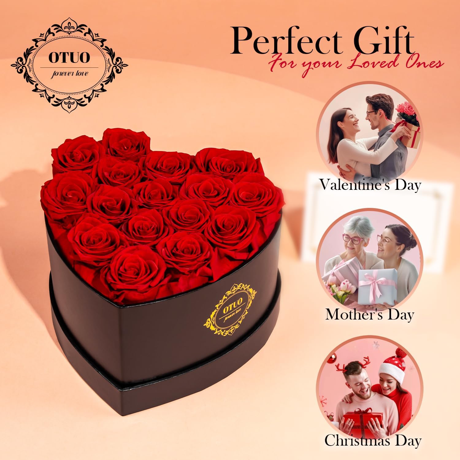 16 Preserved Roses in Heart-Shaped Box, Flowers for Delivery Prime Last up 2 Years, Real Forever Flowers for Wife, Girlfriend, Mother, Eternal Roses for Anniversary - Red - Image 5