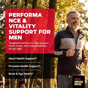 GNC Mega Men One Daily 50 Plus for Men, 60 Caplets