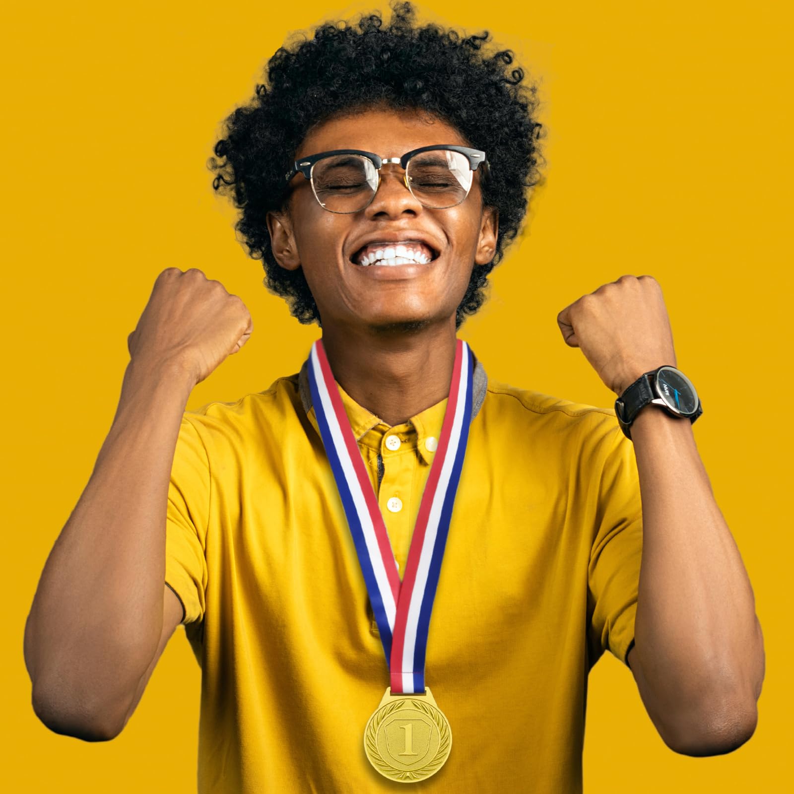 Donrime 3 Pièces Médaille pour Enfants, 6.5CM Or Argent Bronze Médaille en Métal, Journée Sportive, Médailles avec Ruban, Collier pour Prix de Journée Sportive, Compétitions de Gymnastique