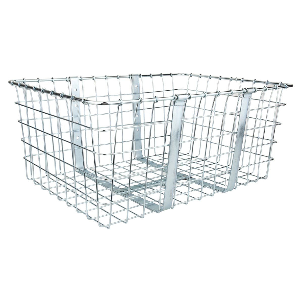 Wald 57 Bicycle Basket, Chrome, 21" x 15" x 9"