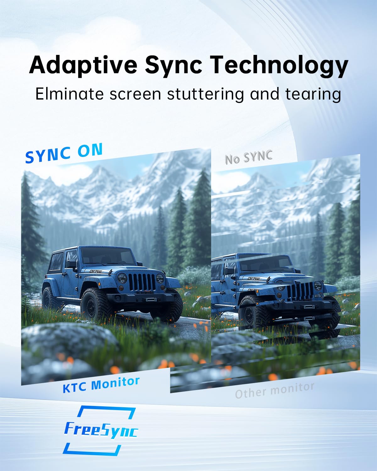 KTC 27 Inch Computer Monitor - QHD (2560 x 1440) Display, Up to 120Hz Monitor, IPS Panel, 123% sRGB, HDMI 2.0 x 2 & DP 1.4 x1, Adaptive Sync, Eye-Friendly Screen PC Monitors for Work Gaming, H27D9 — view 5