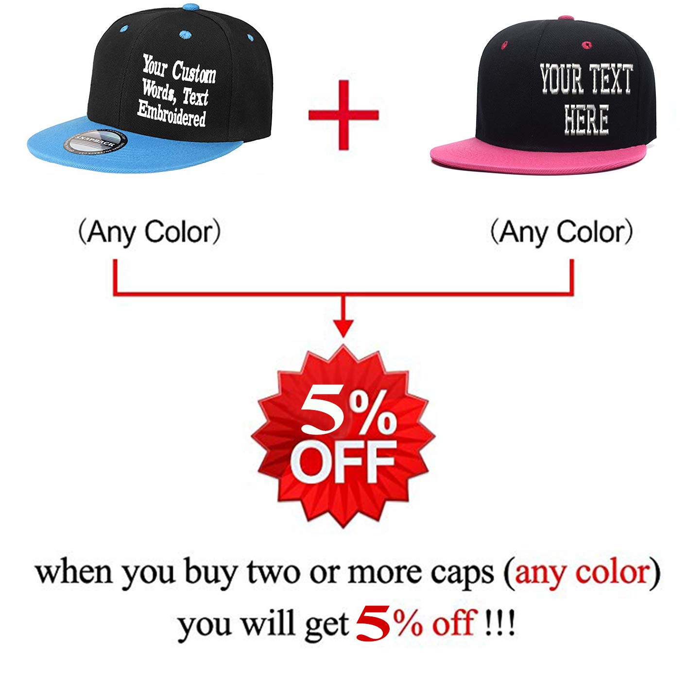 Custom Snapback Hip-hop Hat Embroidered Personalized Birthday Gifts Baseball Cap