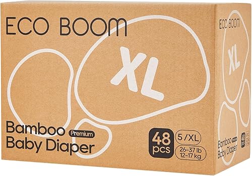 Miniatura 7 de ECO BOOM Pañales desechables de viscosa de bambú, pañales infantiles suaves naturales, tamaño 1/XS, hasta 10 libras, blanco, 80