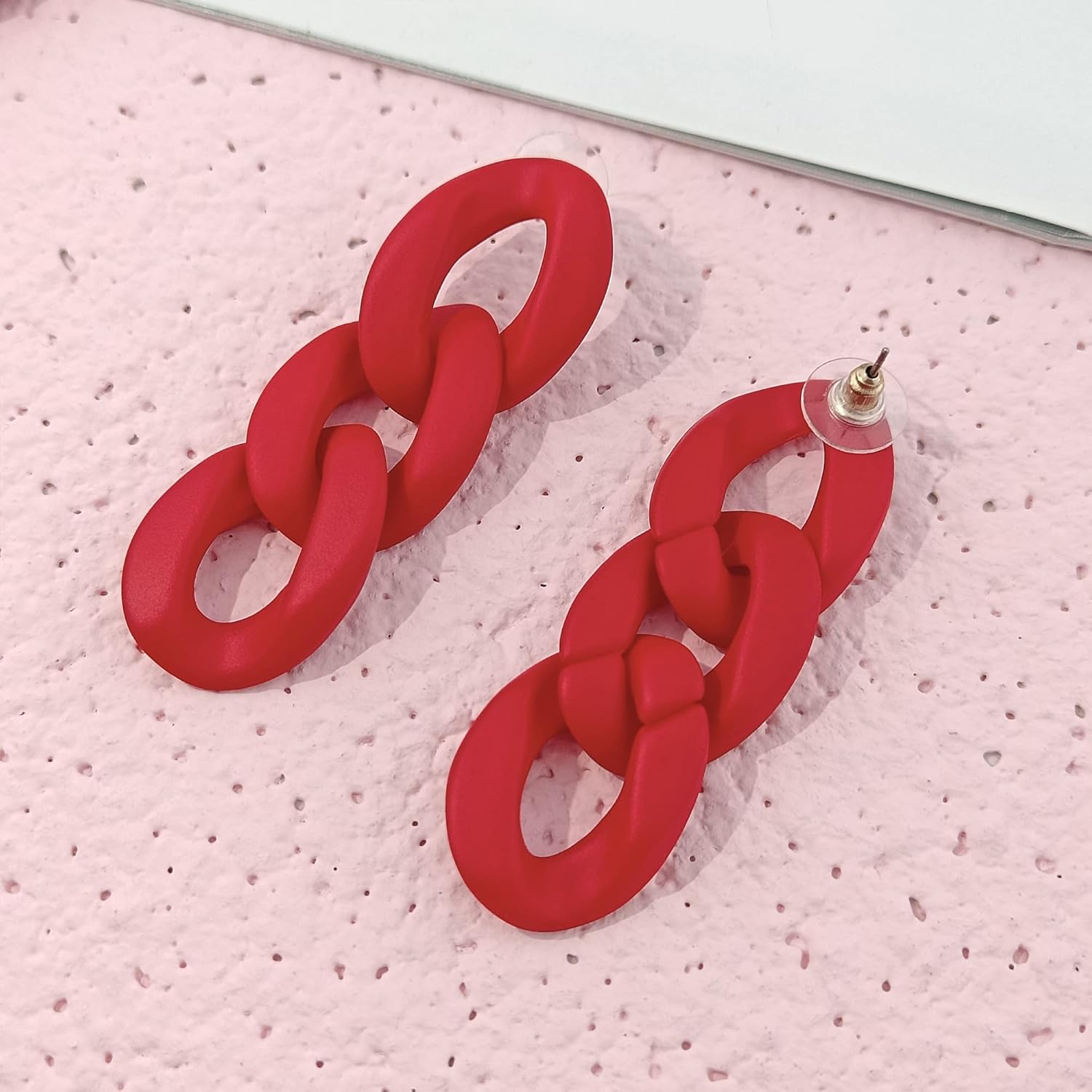 Bocar Statement Acrylic Chunky Necklace for Women Cuban Link Chain Collar Necklace Bracelcet Earrings Fashion Costume Jewelry Set - Image 4