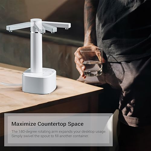 Miniatura 4 de Dispensador de agua de escritorio para botella de 5 galones. Boquilla alta y brazo giratorio para contenedores de cualquier tamaño. 3 ajustes de