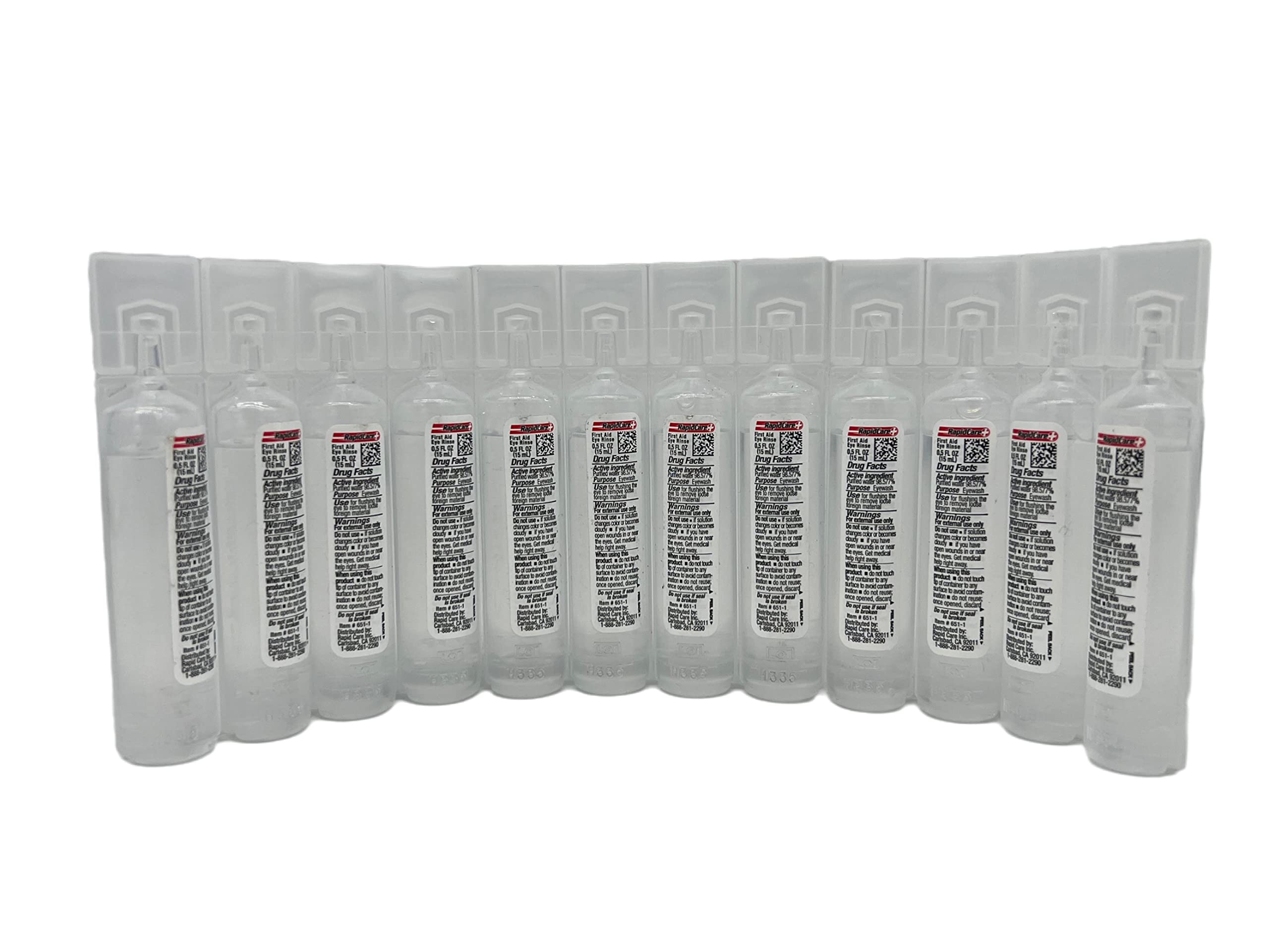Rapid Care First Aid Eye Rinse - Single Use Wash Pack of 12 0.5 FL OZ 6 Fl Oz