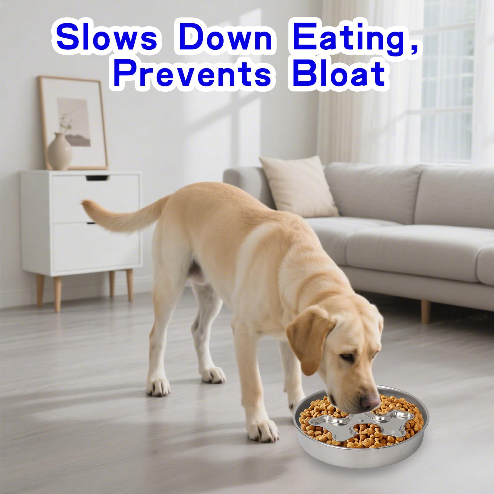 Slow Feeder Dog Bowl Stainless Steel - Double-Sided Rotating Puzzle Design, 2 Cup Capacity for Medium & Large Dogs, Anti-Choking, Non-Slip Base, Dishwasher Safe - image 4