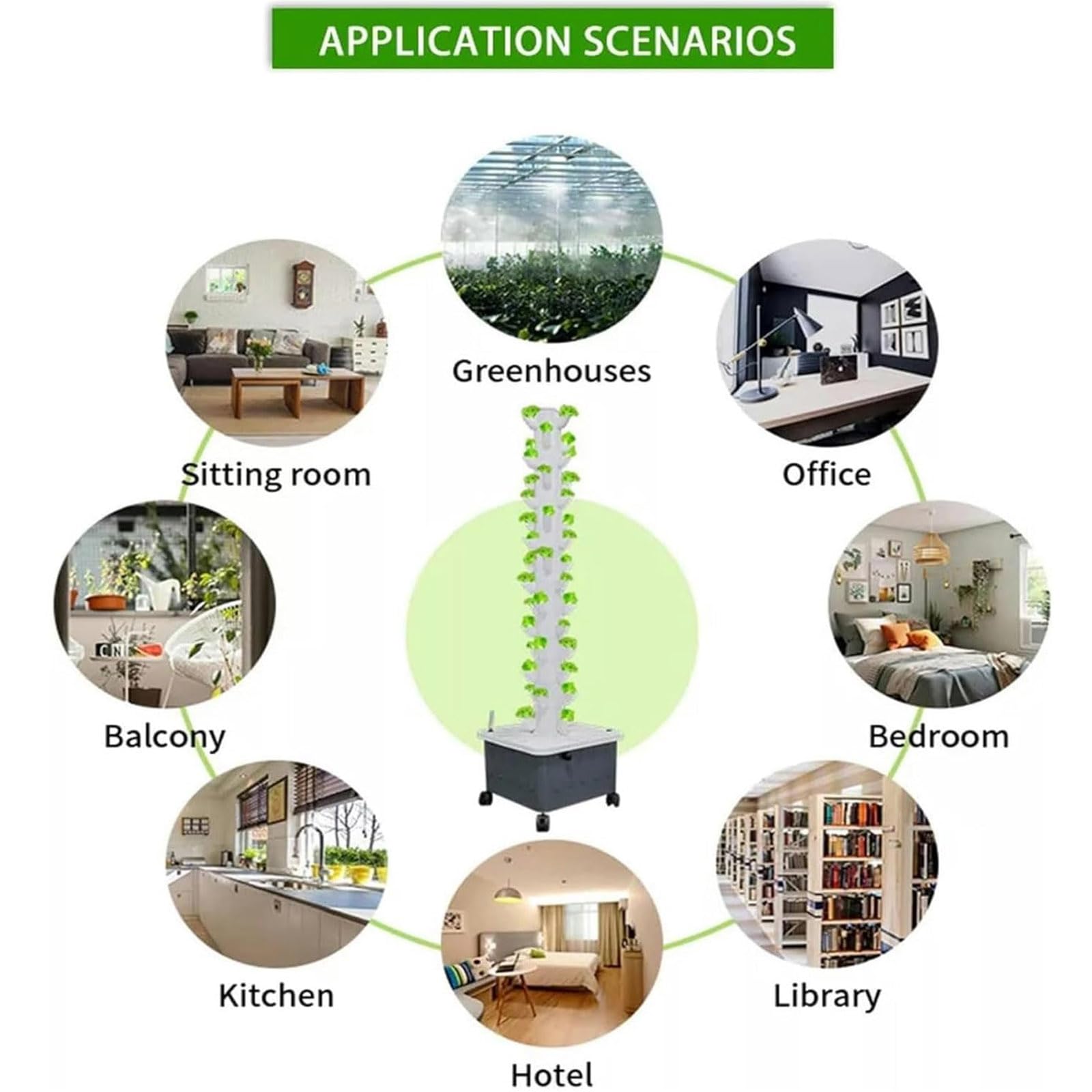 Torre Idroponica, Sistema di Coltivazione a Torre Idroponica, Sistema di Coltivazione Indoor con Luci di Coltivazione E Supporti, Torre di Coltivazione per Coltivazione Fuori Suolo