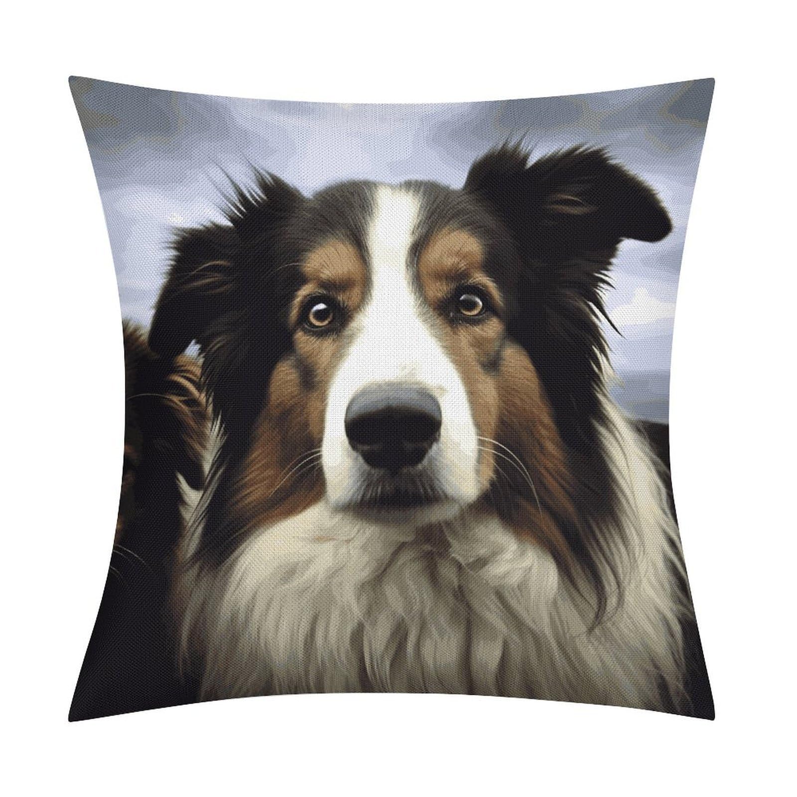 Adfgyerh Style Sheep Dog Pillow Covers Soft And Comfortable Invisible Zipper ，Home Decor 18X18 Inch Edging Technology，Throw Pillow Covers For Couch Sofa Bedroom Living Room.