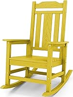 Vista 51 de SERWALL Mecedora de gran tamaño para exteriores, Mecedora de exterior de HDPE, Negra Negro