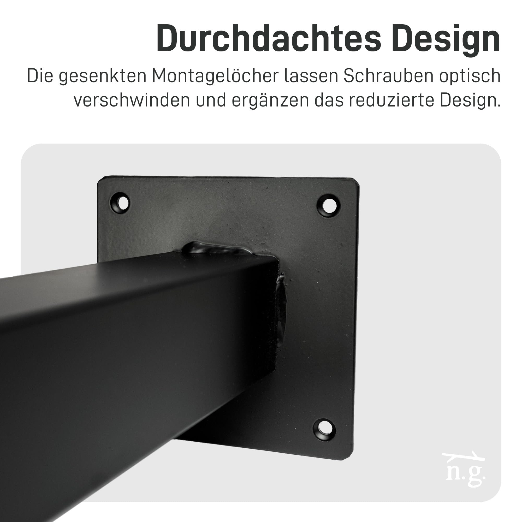 Natural Goods Berlin 4er Set Tischbeine Metall Standard Legs Höhe 72 cm schwarz/Möbelfüße Metall schräg 96° / Tischfüße für Esstisch, Schreibtisch, Couchtisch, Hocker, Sitzbank