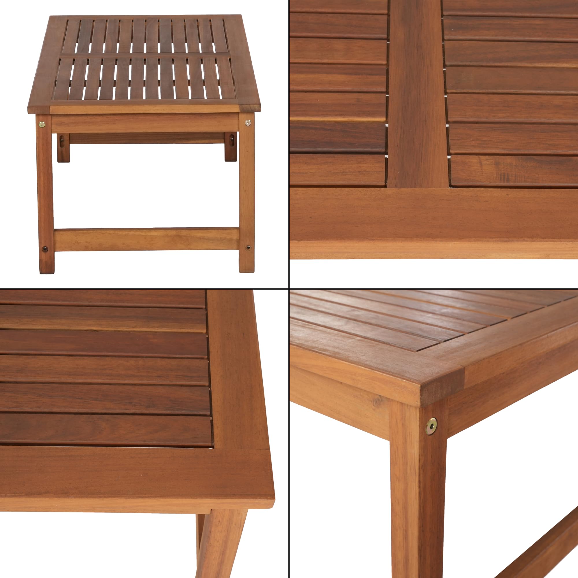 casa.pro Set Salottino per Uso Esterno Mobili da Giardino Patio Terrazza Set Composto di Tavolo Divano e 2 Poltrone Arredo in Legno di Acacia