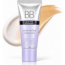 BB Cream Foundation, Adaptive Color Changing BB Cream Foundation Tinted Moisturizer, All in One Buildable Coverage Protection Concealer Face Makeup for Light Perfect Cover Finish 1.23 oz, 02 Medium