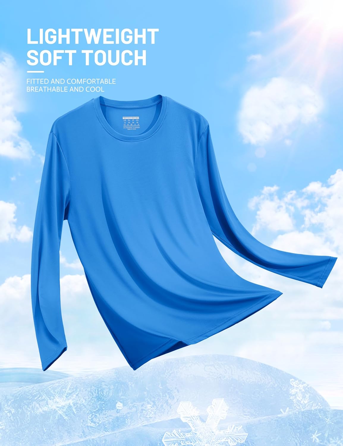 TACVASEN Men's Long Sleeve UPF 80+ Shirts Sun Protection UV SPF Shirts Rash Guard Fishing Running Quick Dry Lightweight - Image 6