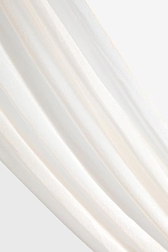 Miniatura 3 de Serra Flora 1 panel de cortina de gasa transparente marfil de 29 x 20 pies para boda, ceremonia de boda, decoración de fiesta de cumpleaños