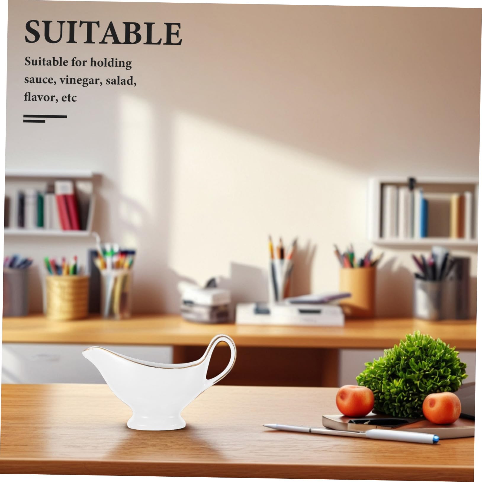 NUOBESTY Salsiera in Dorato, Contenitore per Salsa e Aceto, per Ristoranti e Feste, Design e Funzionale