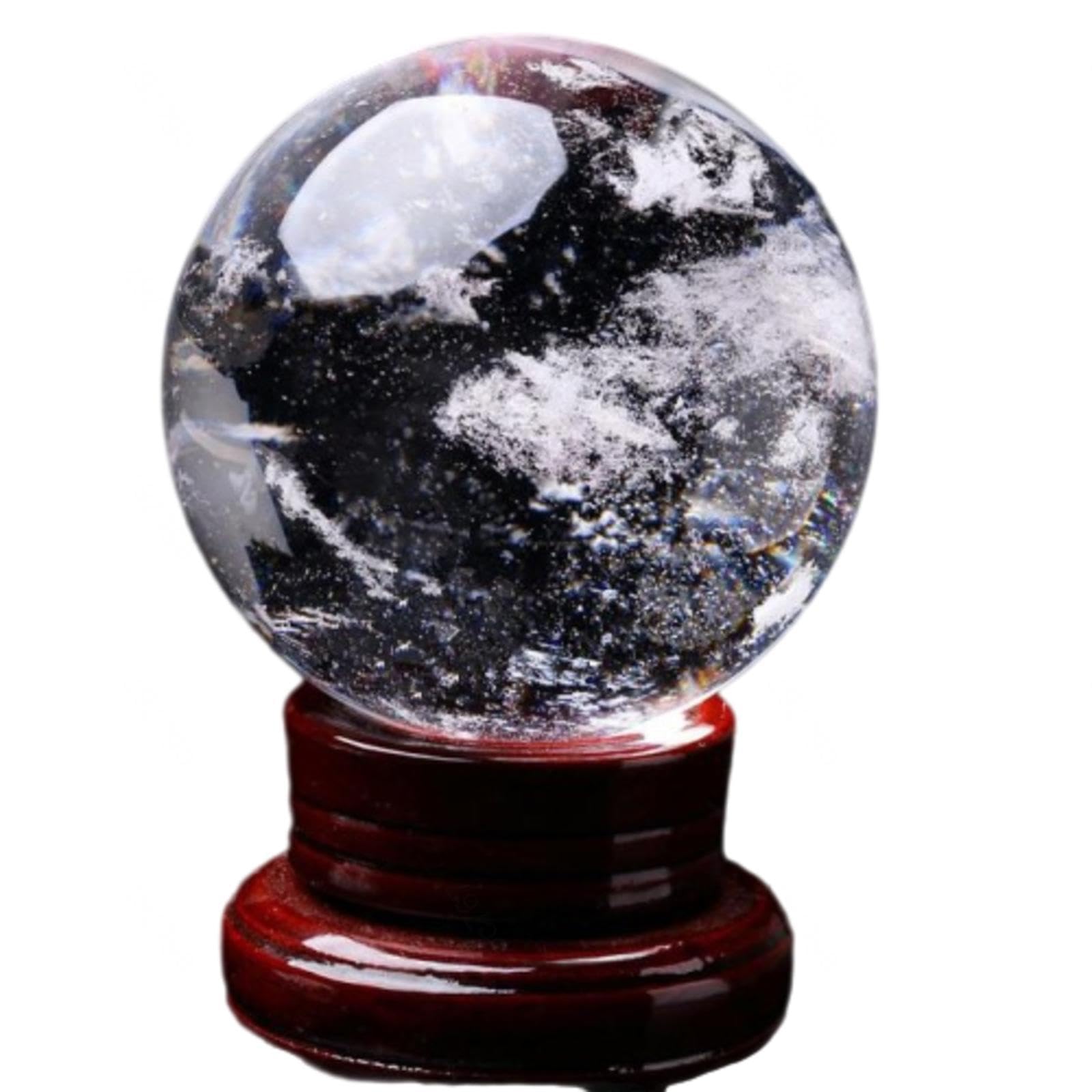 DPURPIWADY Crystal Sphere Rough White Ball Glass Office Lucky Feng Shui dedication polishing Gift Ornaments Fortune Telling Witchcraft Gazing,16cm