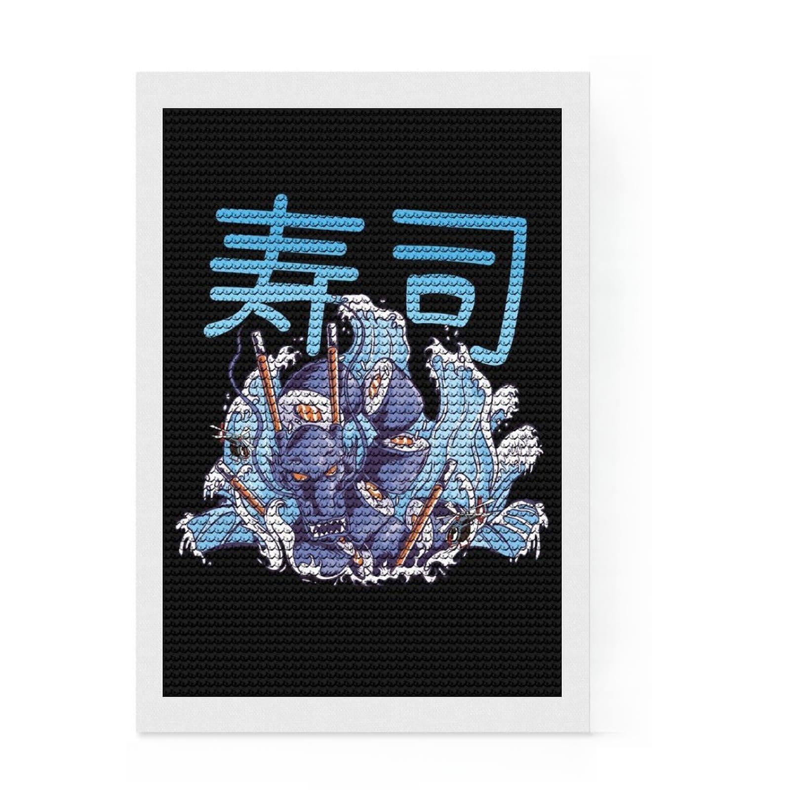 Junmoney Asian Great Dragon Wave 5D Diamond Painting Kit 8"x12", for Women, Farmhouse Decor, Boho Decor, Thoughtful Present, Relaxing DIY