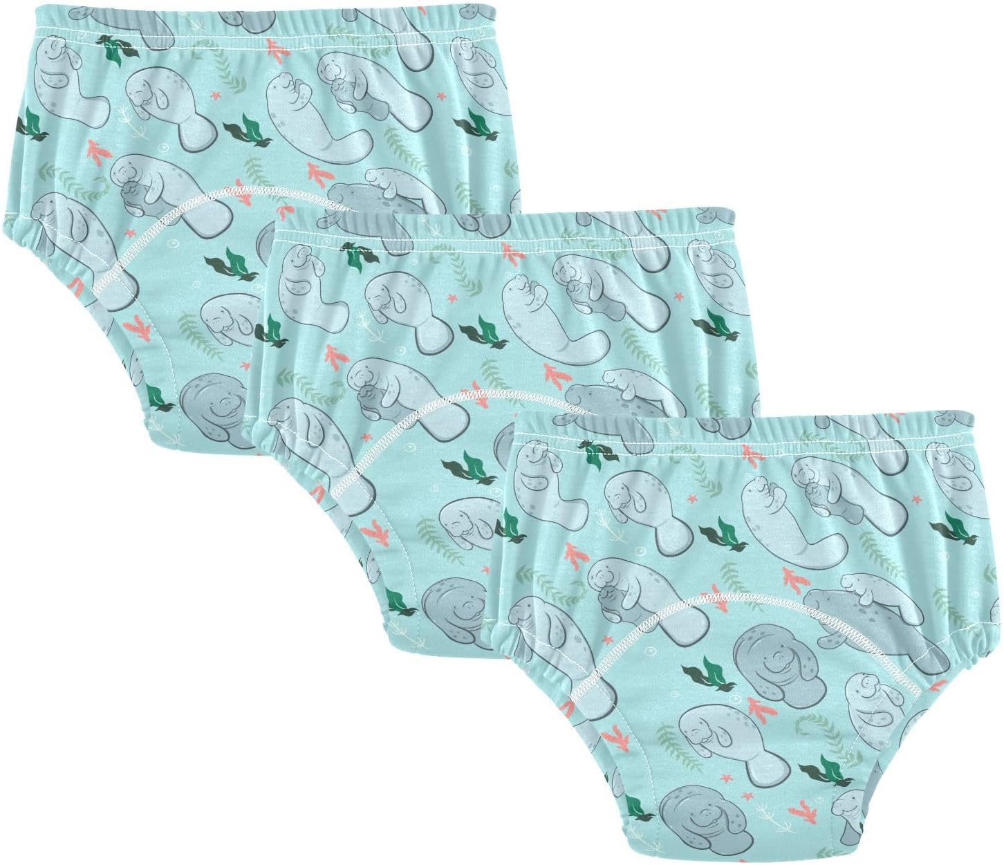 Blue Manatee Toddler Potty Training Underwear Cotton Absorbent Soft Baby Girl Boy Toilet Training Pants 3T