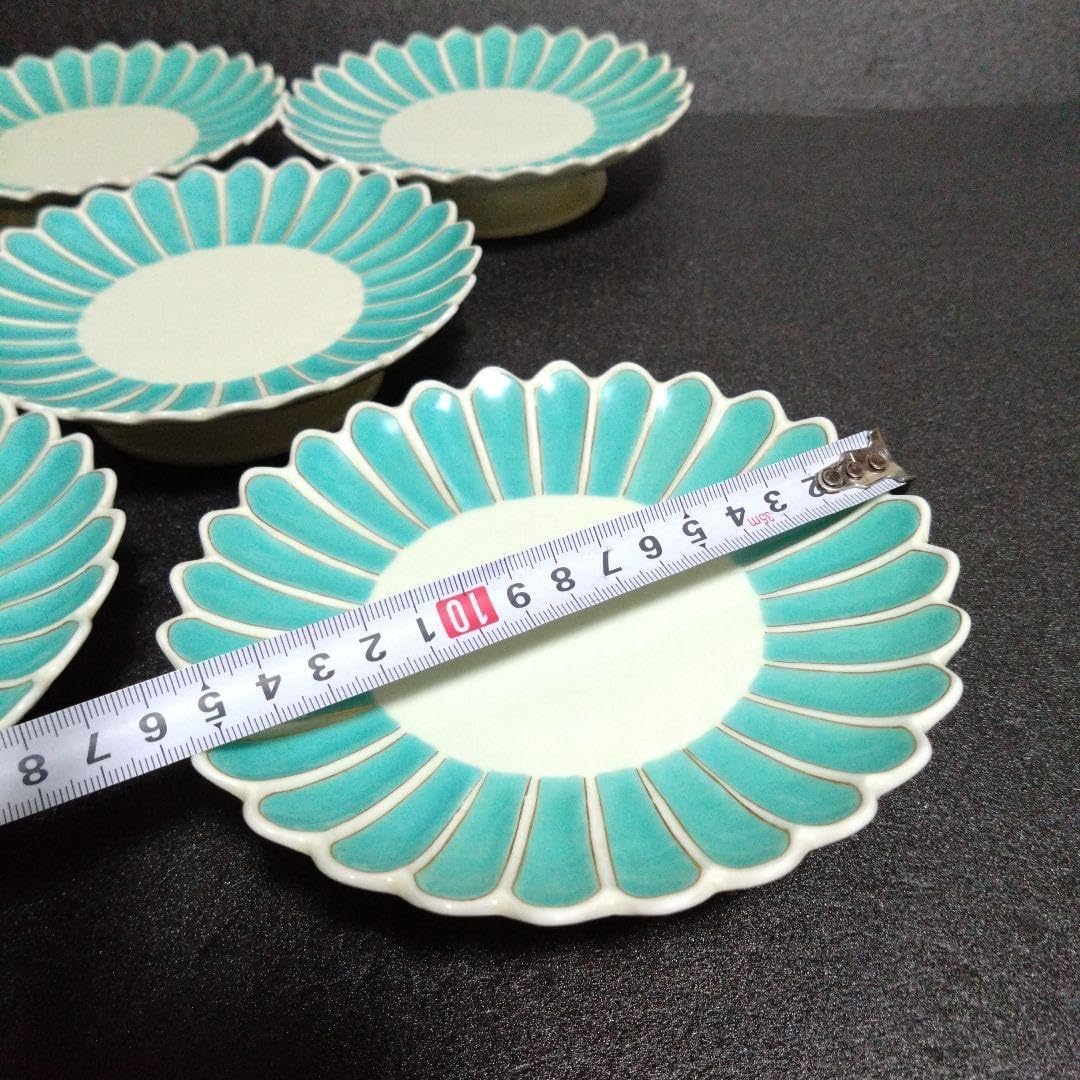 有田焼 幸楽窯 菊割脚付き銘々皿5枚 料亭 レストラン おもてなし