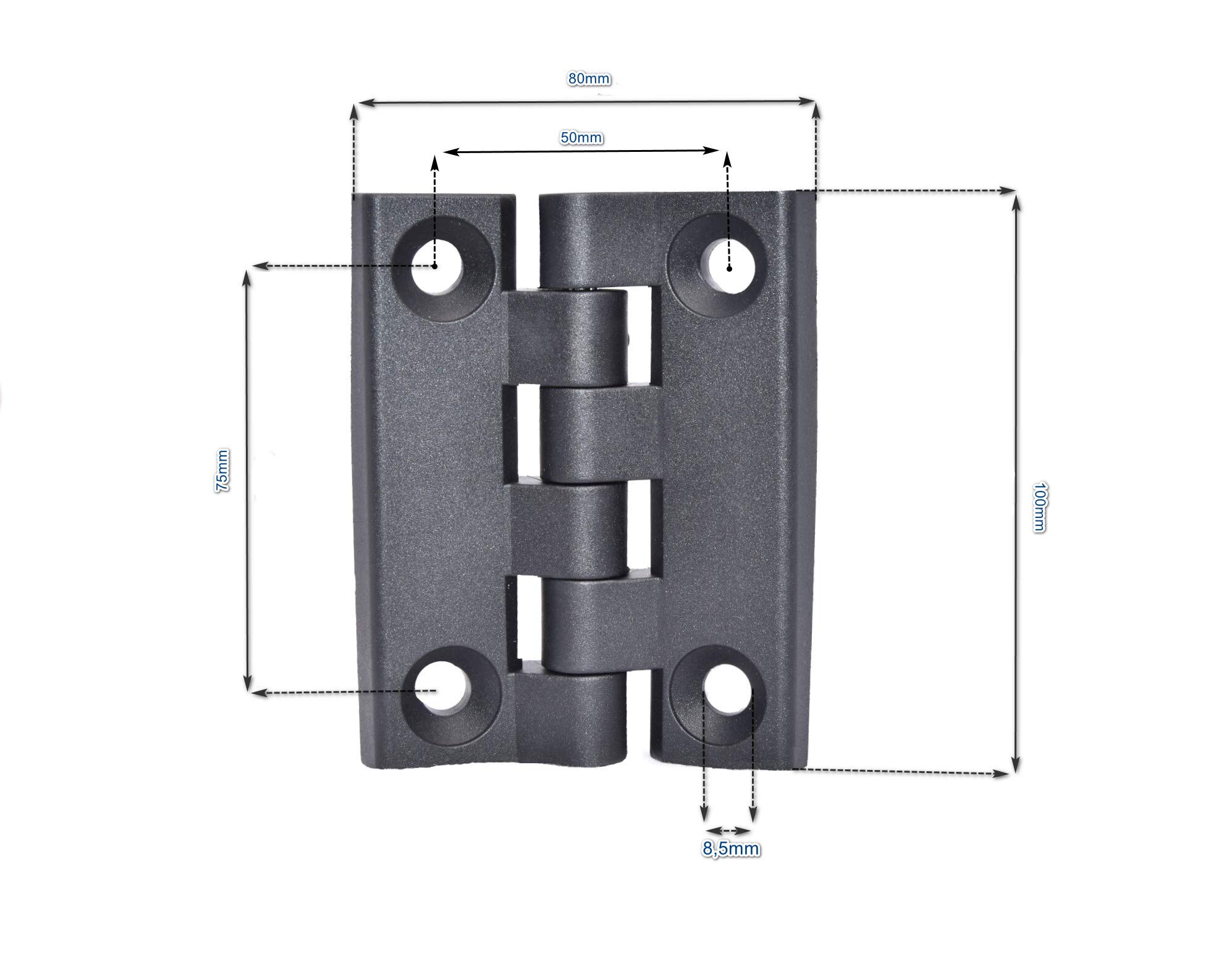 2 Foglie In Poliammide Rinforzato Con Cerniera Plastica - Nero, 80x100 Cm, Made In Italy - Foto 8