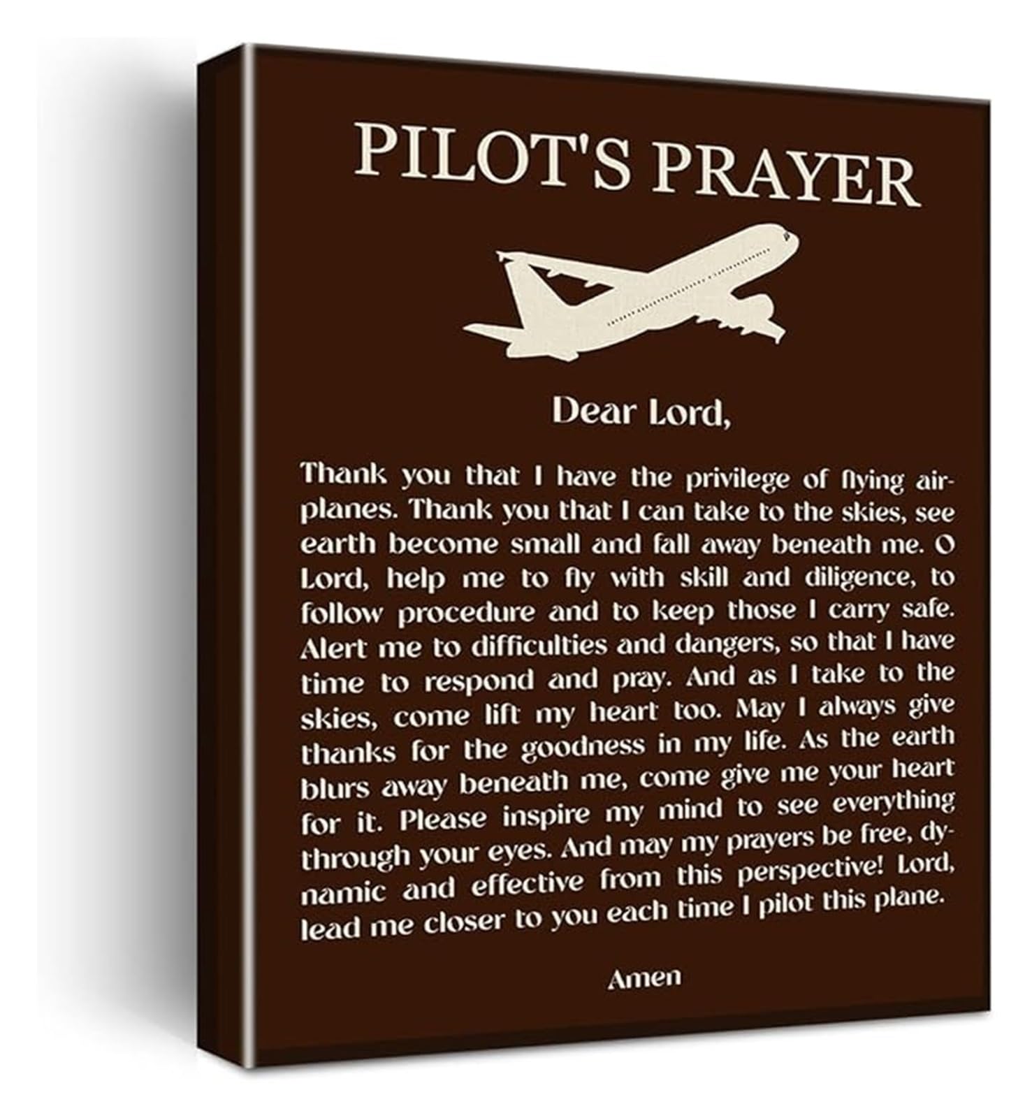 MDBJTCYZN Pilot's Prayer Inspirational Quote Themed Wall-Art Motivational Print for Office Decor