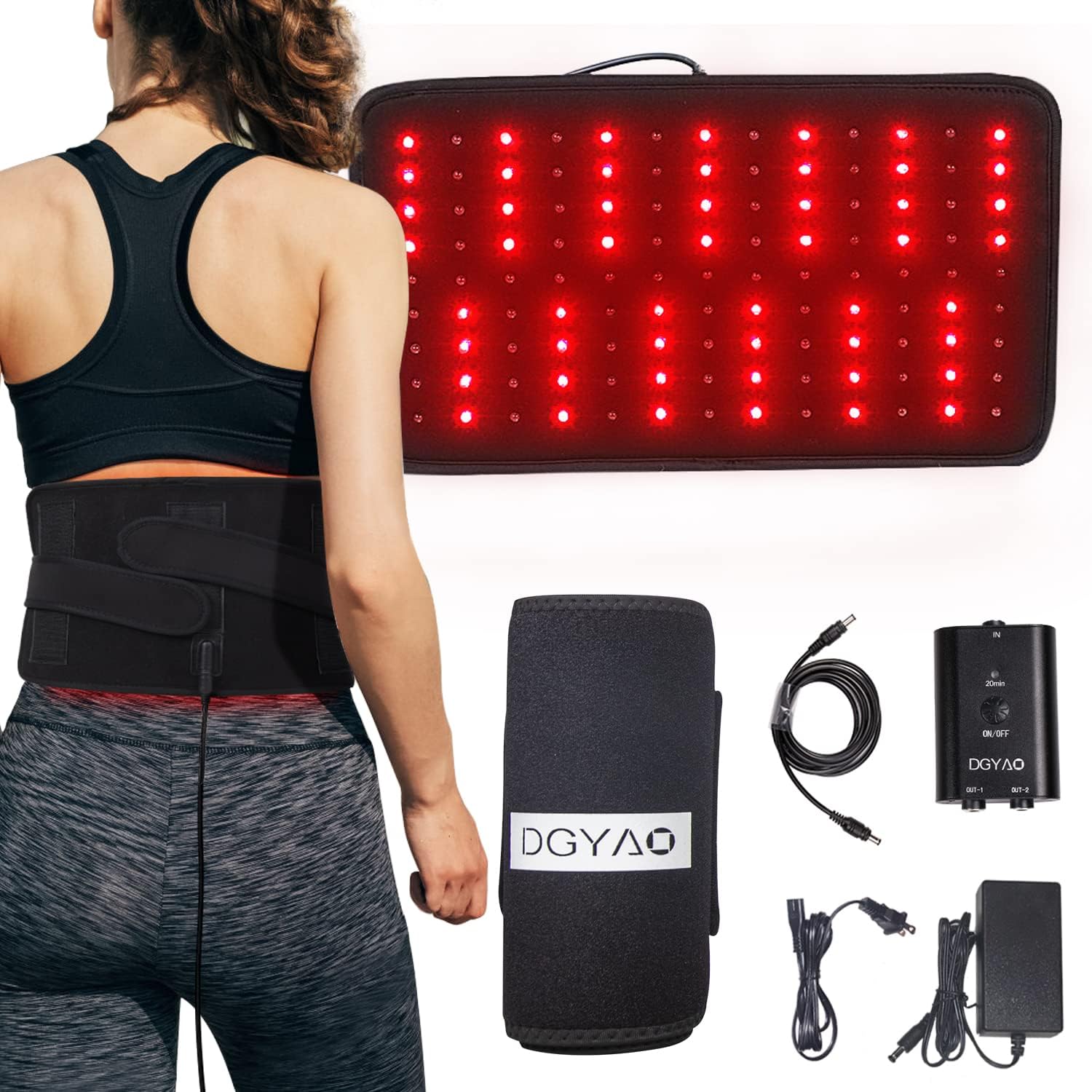 DGXINJUN Infrared Red Light Therapy Device Back Pain Relief FDA Cleared Led Pad Large Flexible Wearable Wrap Deep Penetrating Heals Therapy Pad for Shoulder Joints Muscle Benefits Home Use : Health & Household