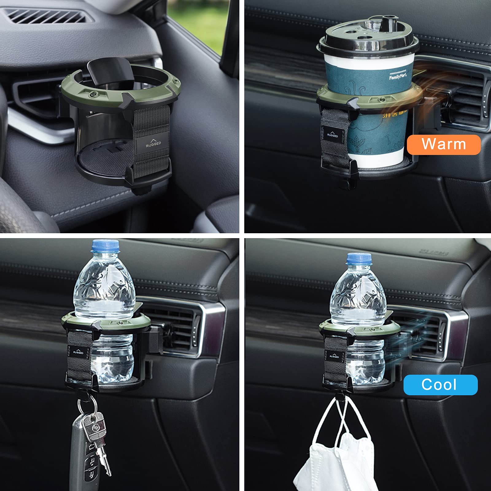 Portabevande Per Aria Condizionata Auto - Universale, Tiene Bevande Calde/Fredde, Grigio Scuro - Foto 12