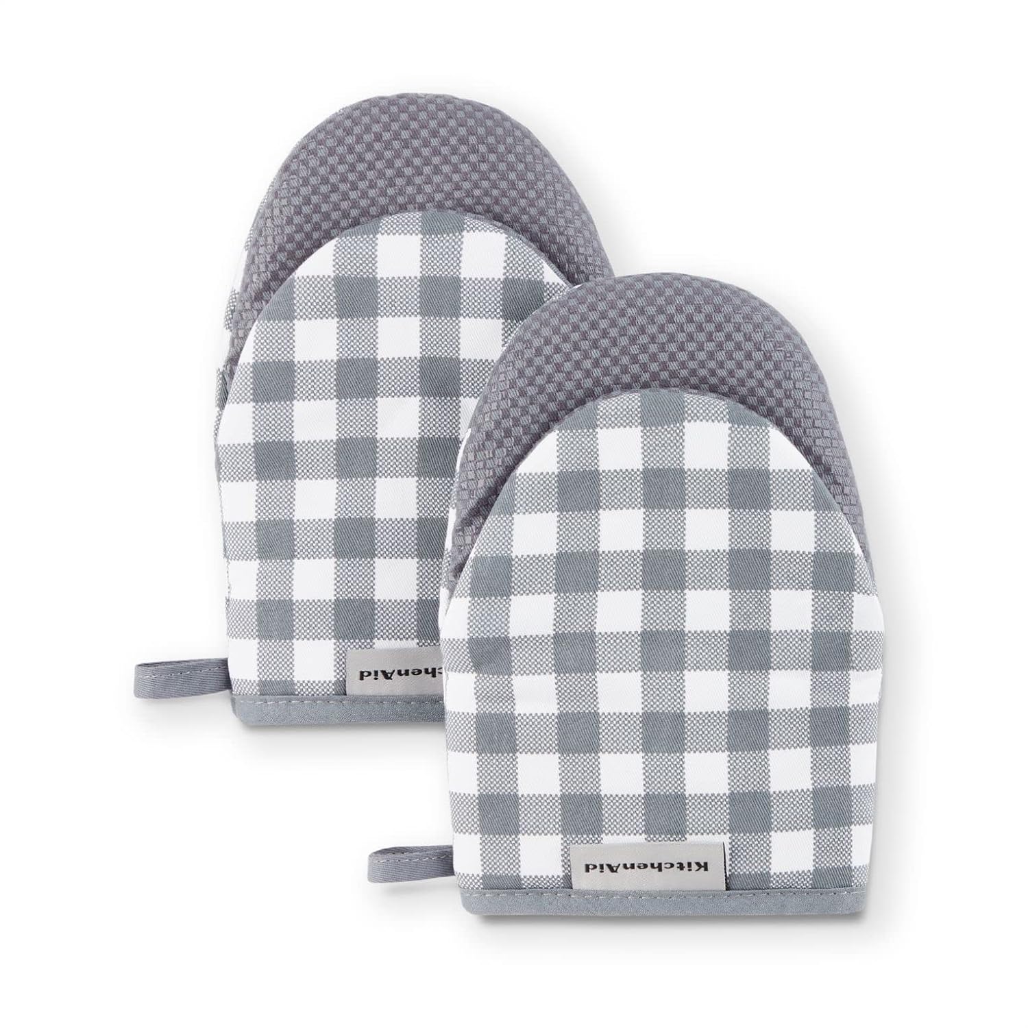 KitchenAid Gingham Mini Oven Mitt 2-Pack Set, Dried Rose, 5.5"x8" - Image 9