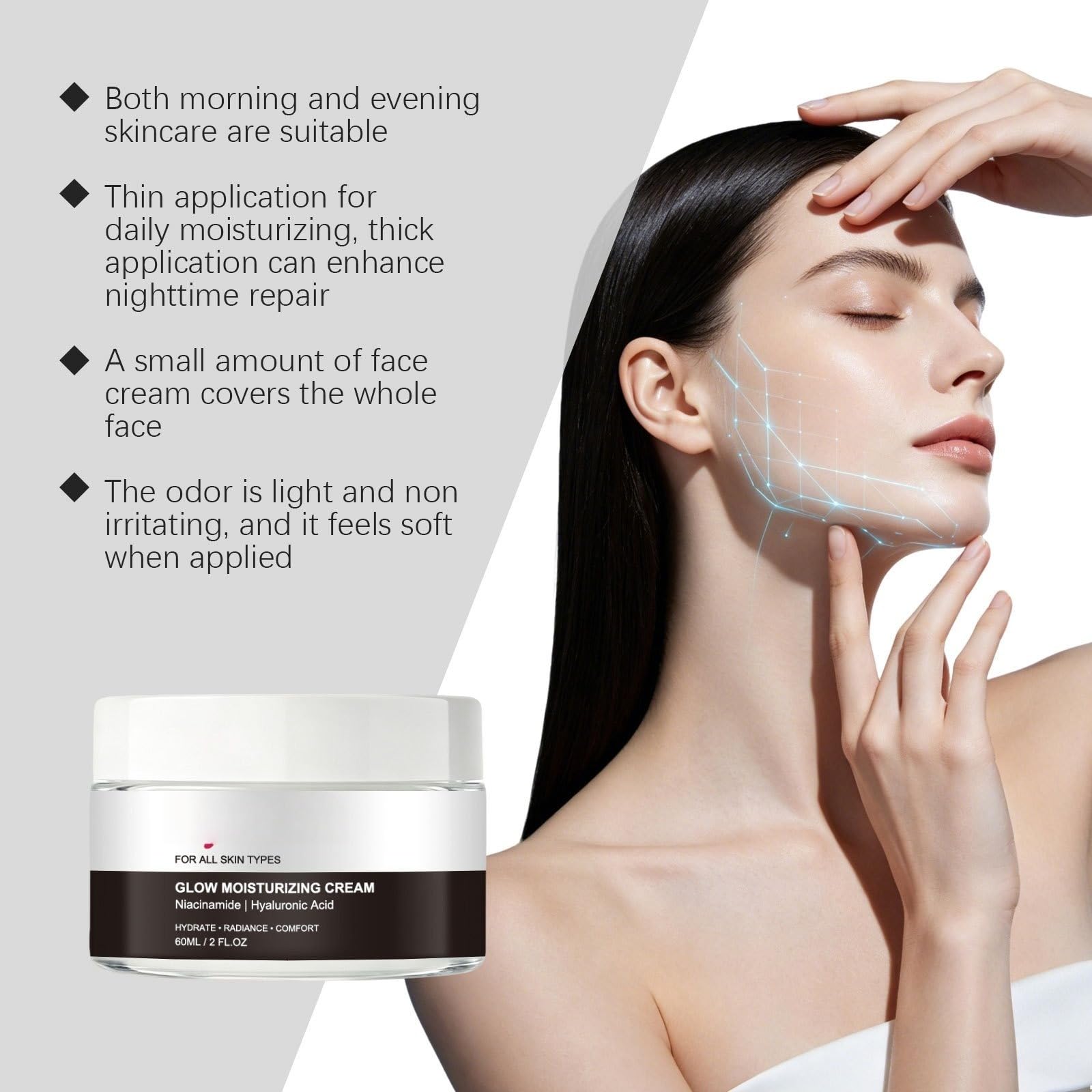 Crema viso idratante danneggia effetto schiarente anti-pigmento
