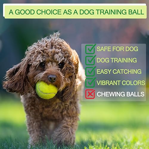 Miniatura 8 de Bulk Tennis Balls for Beginner  12 Pack High Elasticity Practice Tennis Balls with Mesh Bag, Suit for Pet Dog Training, Fetching