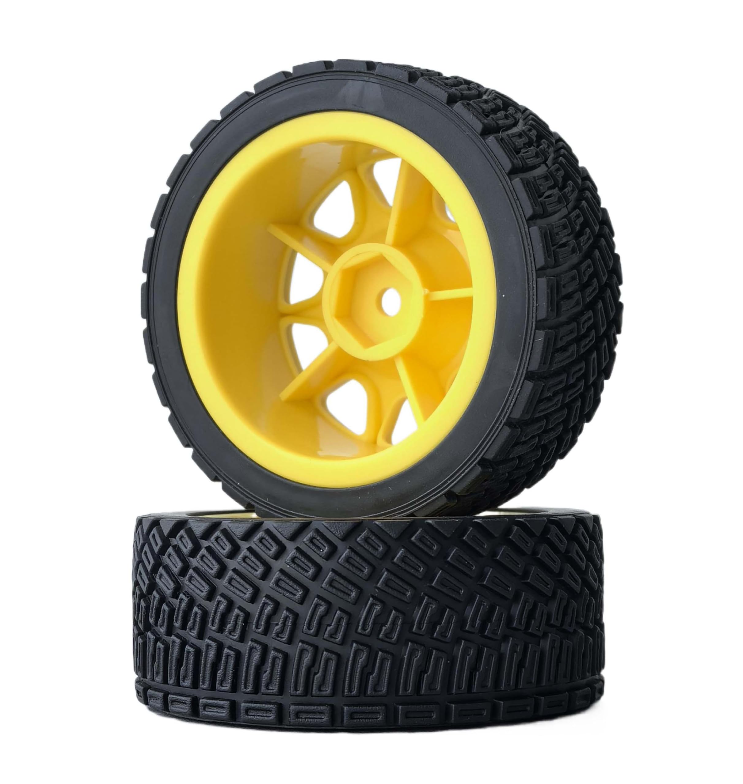 KEEDA 4PCS 66mm RC Tyres and Plastic Wheels Rims for Tamiya TT01 TT02 HSP HPI Kyosho 1:10 RC On Road Racing Rally Car (10-Spoke - Image 3