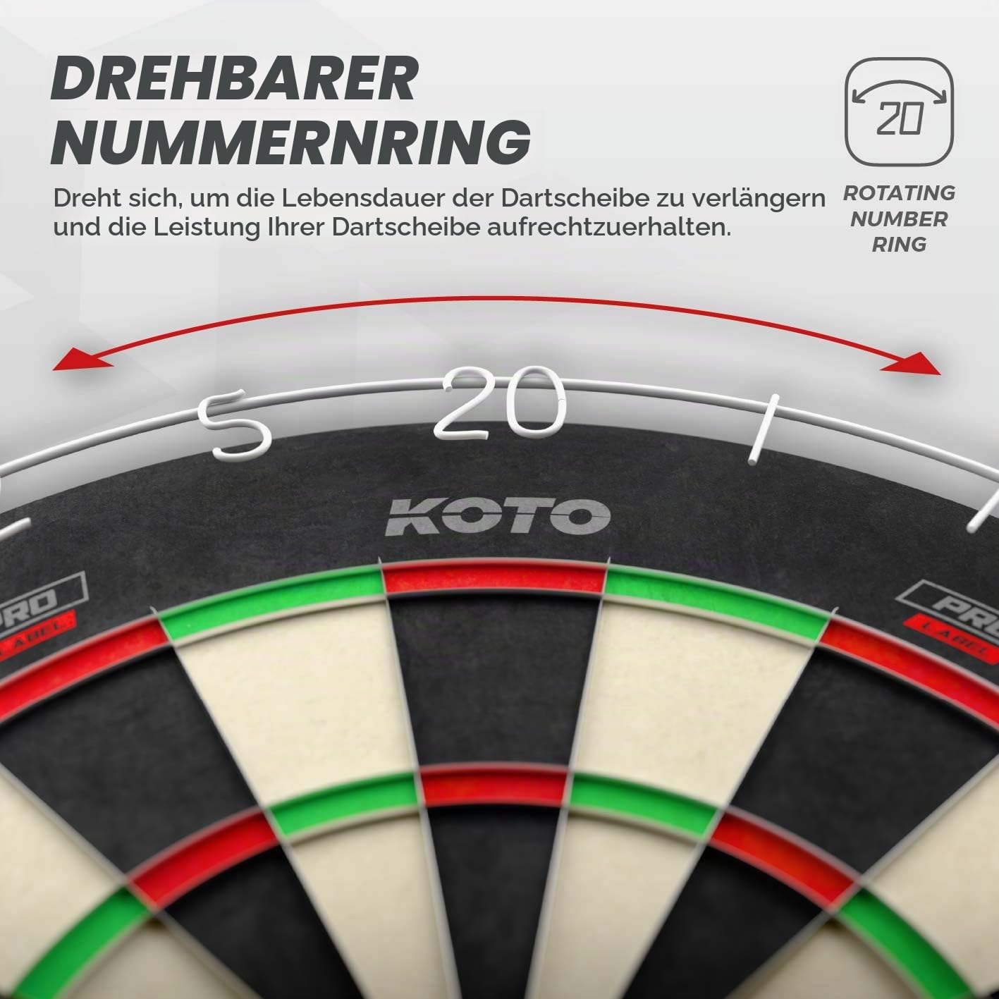 KOTO - King Pro Surround Dartset, 3 Barrels, 2 Sets Flights, 2 Sets Shafts (Short & medium), Dartwallet mit KOTO - Logo, für alle Dartscheiben, Dart Auffamgring zum Schutz Ihrer Pfeile & Wände