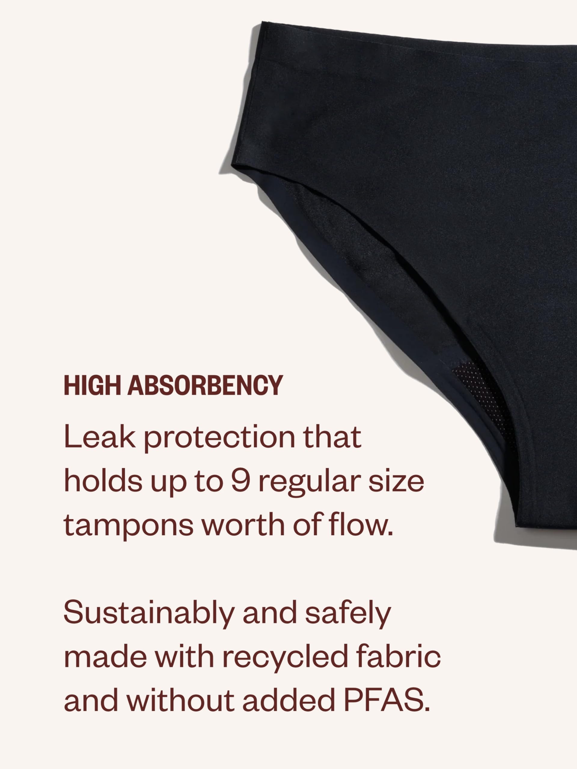 DIVA DivaCup Reusable Period Underwear - Quick Dry Menstrual Underwear - Period Panties - Seamless Bikini, Black(3 Pack)