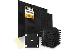 50 Pack Wedge Soundproofing Acoustic Foam Panels for Studios