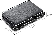 Vista 6 de Tarjetero de cuero para hombres o mujeres, estuche grande para tarjetas de crédito, cartera de cuero con cierre magnético, capacidad para 25