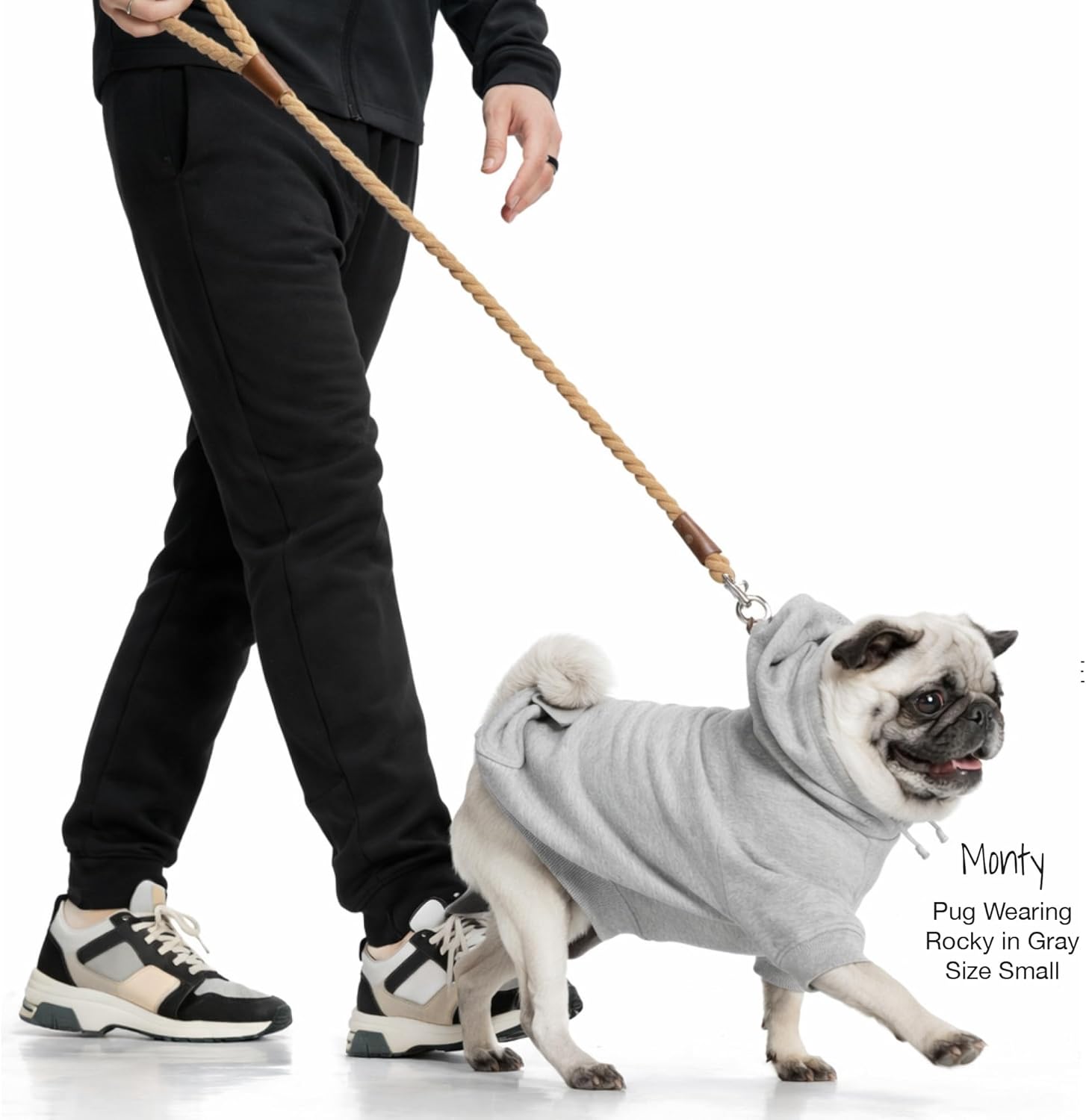 Rowan - The Twisted Rope Training Dog Leash​ Cotton Durable Heavy Duty Leashes, 4 Ft. for Close Walks for Small, Medium, Large Dogs​, Black Beauty