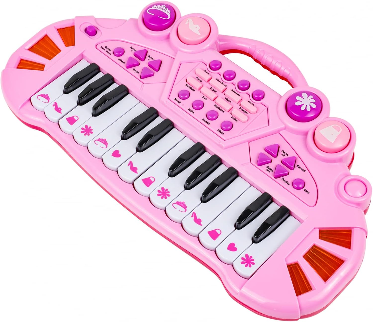 Kidplokio Pink Keyboard Musical Toy Piano Lights and Sounds