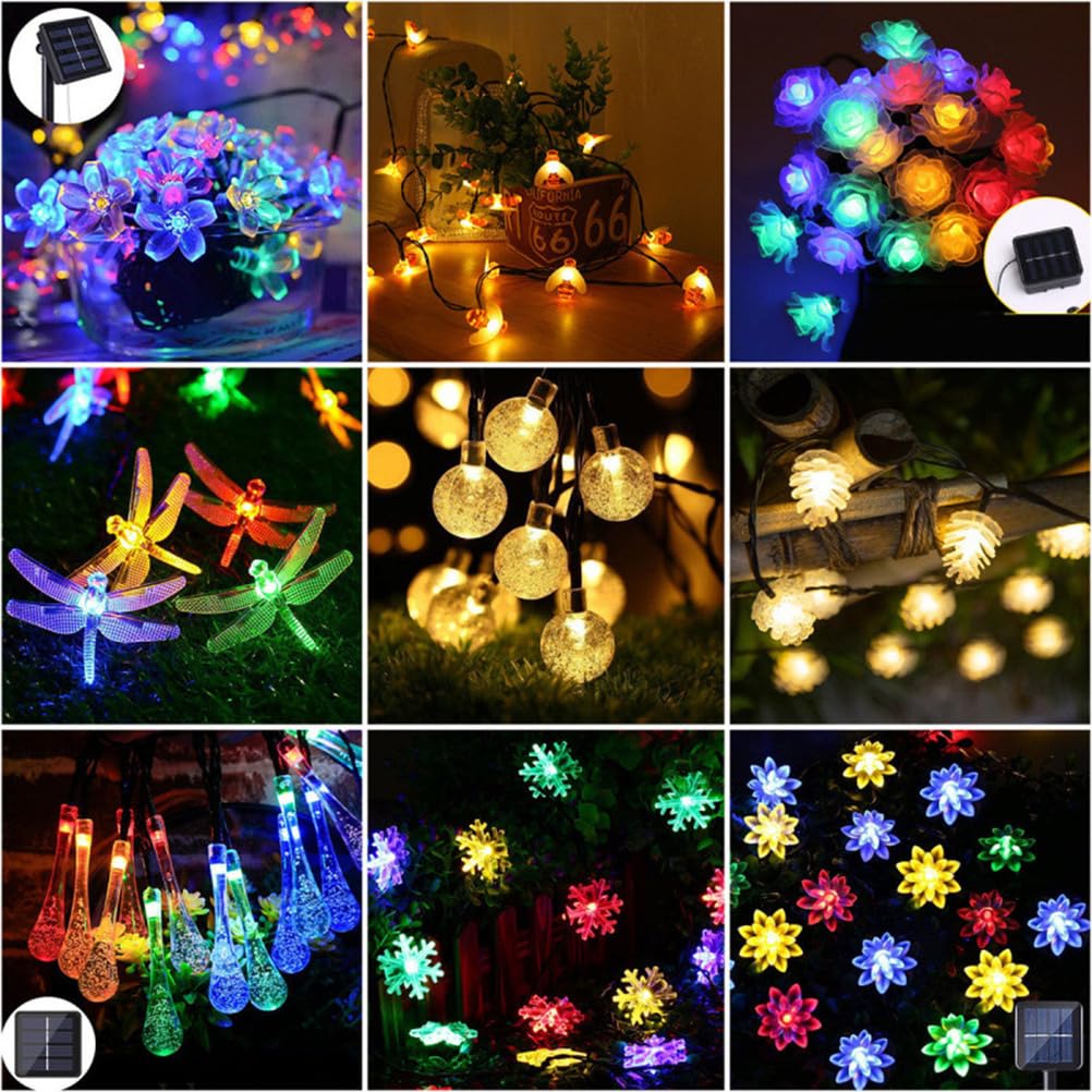 A,32M,Luci a LED a Stringa a Forma di Fiore, 12M 8 modalità 100 LED per Esterni, Impermeabili, luci da Favola per Patio, Giardino, Recinzione, Cortile e Decorazioni per L'Albero di Natale
