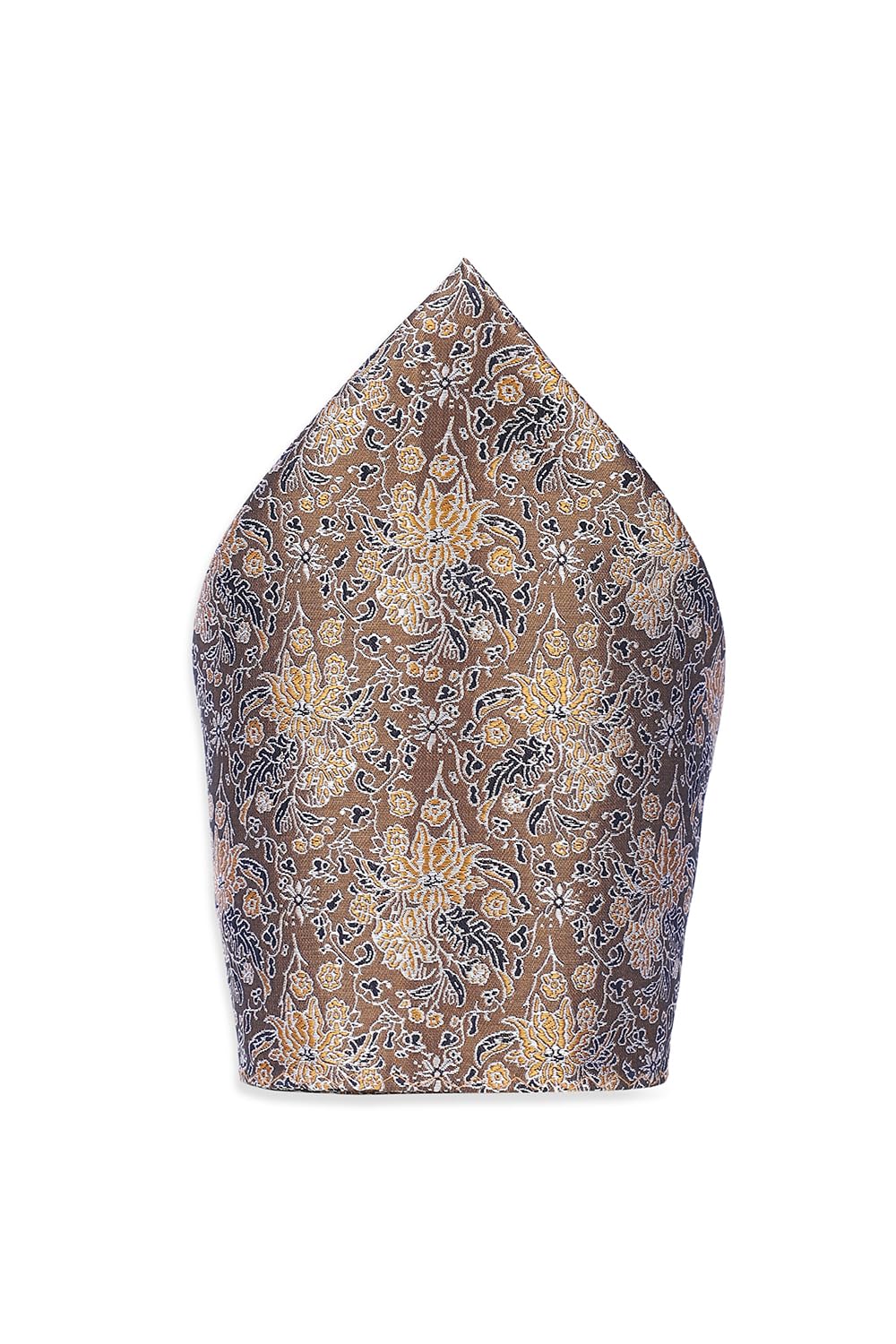 peter england Men Polyester Blend Brown Embroidered Party Casual Style Pocket Square, Free Size-picture-15
