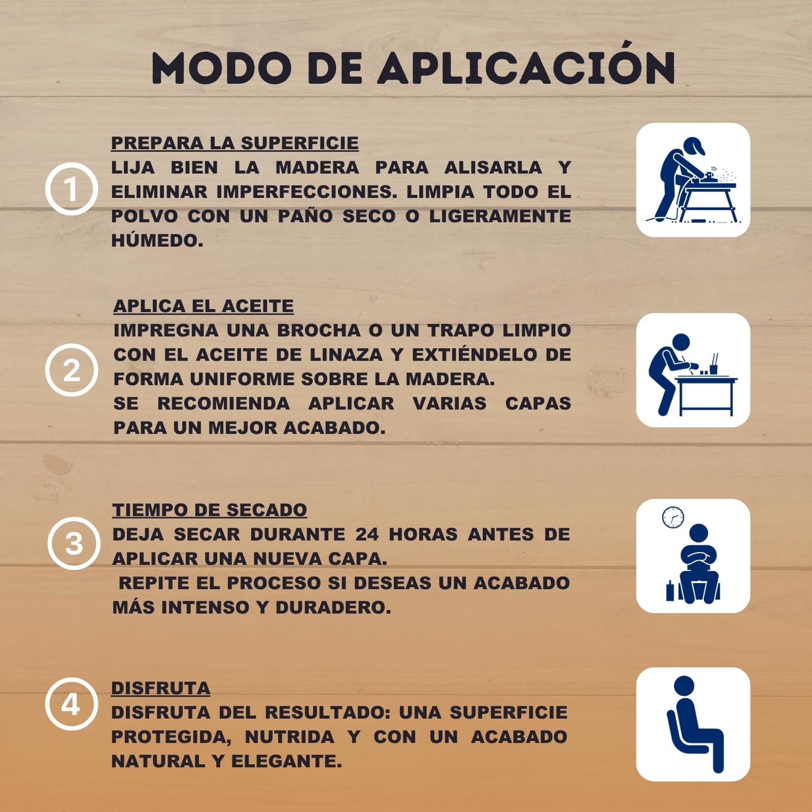Aceite de Linaza CON SECANTE para la Madera | Ladrillo, Terrazo, Teja | Nutrición | Protección (5 LITRO) BRICOSALVAJE PREMIUM