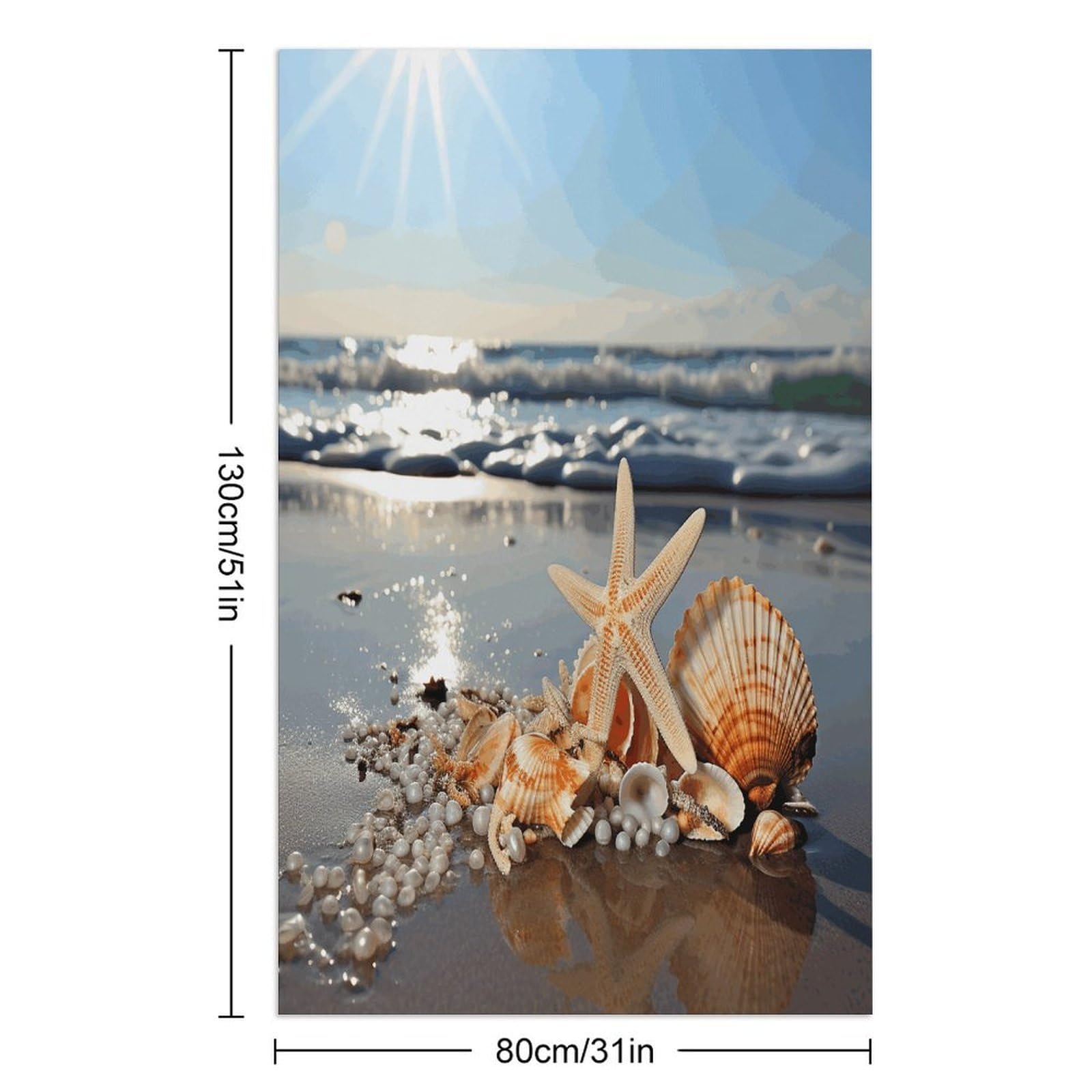 Badetücher mit Muscheln am Strand, Unisex, Strandtuch, leicht, schnell trocknend, Badetuch für Reisen, Sport, Pool, Schwimmen, Bad, Camping, Yoga, Erwachsene, 130 x 80 cm