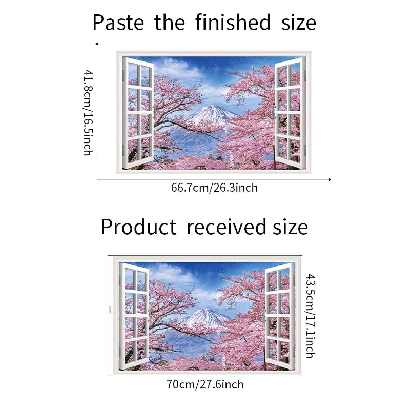 Amazon.co.jp: 日本の桜 偽窓ステッカー 窓ポスター 3D 立体
